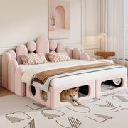 LETTO SOFA 180x200 cm In Velluto Rosa con letto per animali domestici