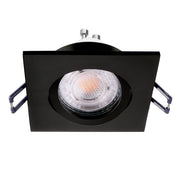 Faretto ad incasso LED 8W GU10 nero quadrato foro 70mm moderno orientabile luce soffitto negozio vetrina NERO 6000K