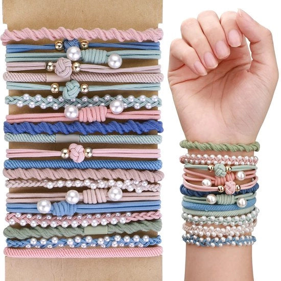 20 pezzi di fascia per capelli Boho elastica, fascia per capelli con elastico, fascia per capelli per donne e ragazze senza danni