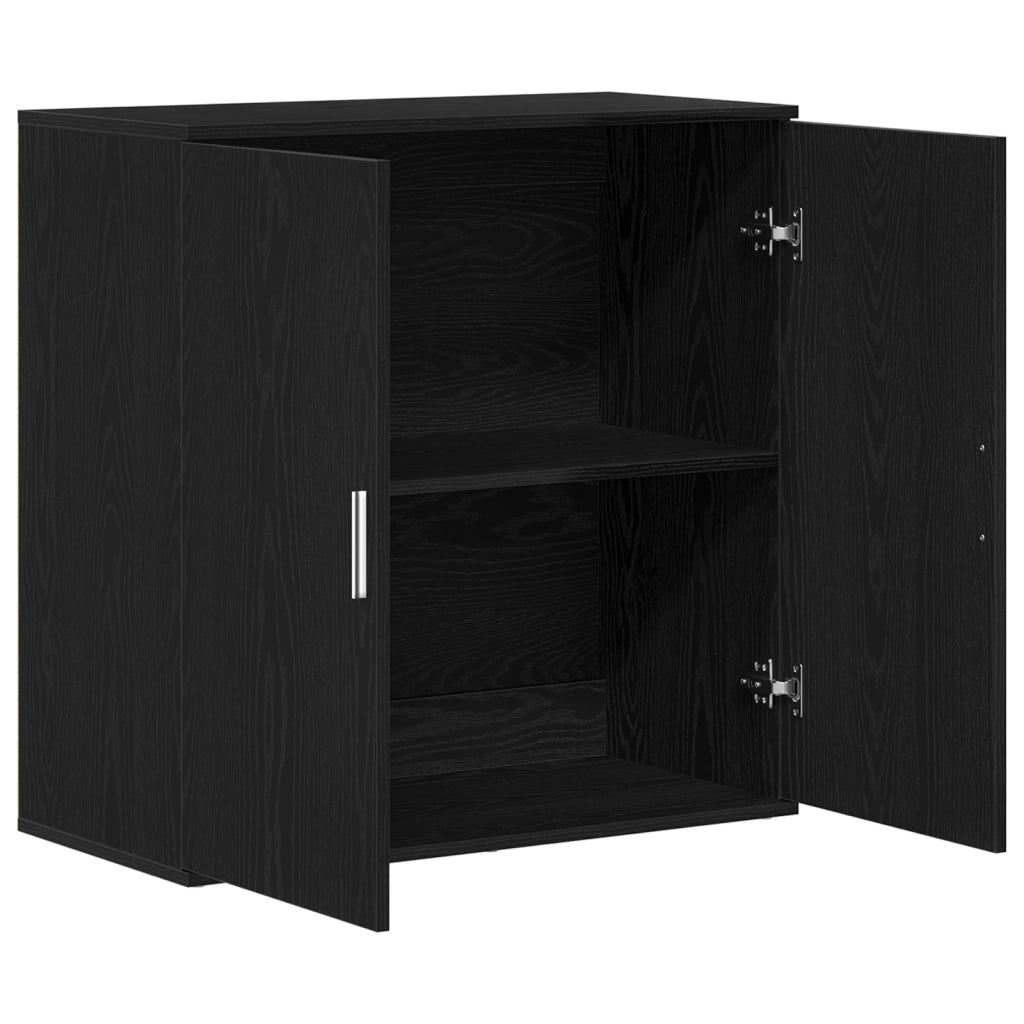 Credenza | Madia | Buffet da pranzo | Armadio da pranzo Rovere Nero 79 x 38 x 80 cm Legno multistrato
