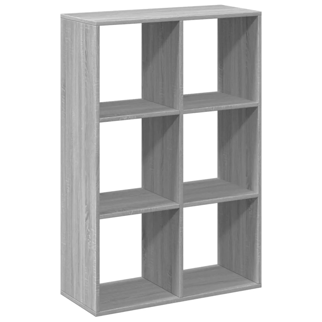 Libreria Divisorio-Scaffale per Libri-Mobile di Stoccaggio Grigio Sonoma 69,5x29x103,5cm in Truciolato