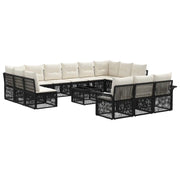 Set Divano da Giardino 14 pcs Nero polyrattan 3434983