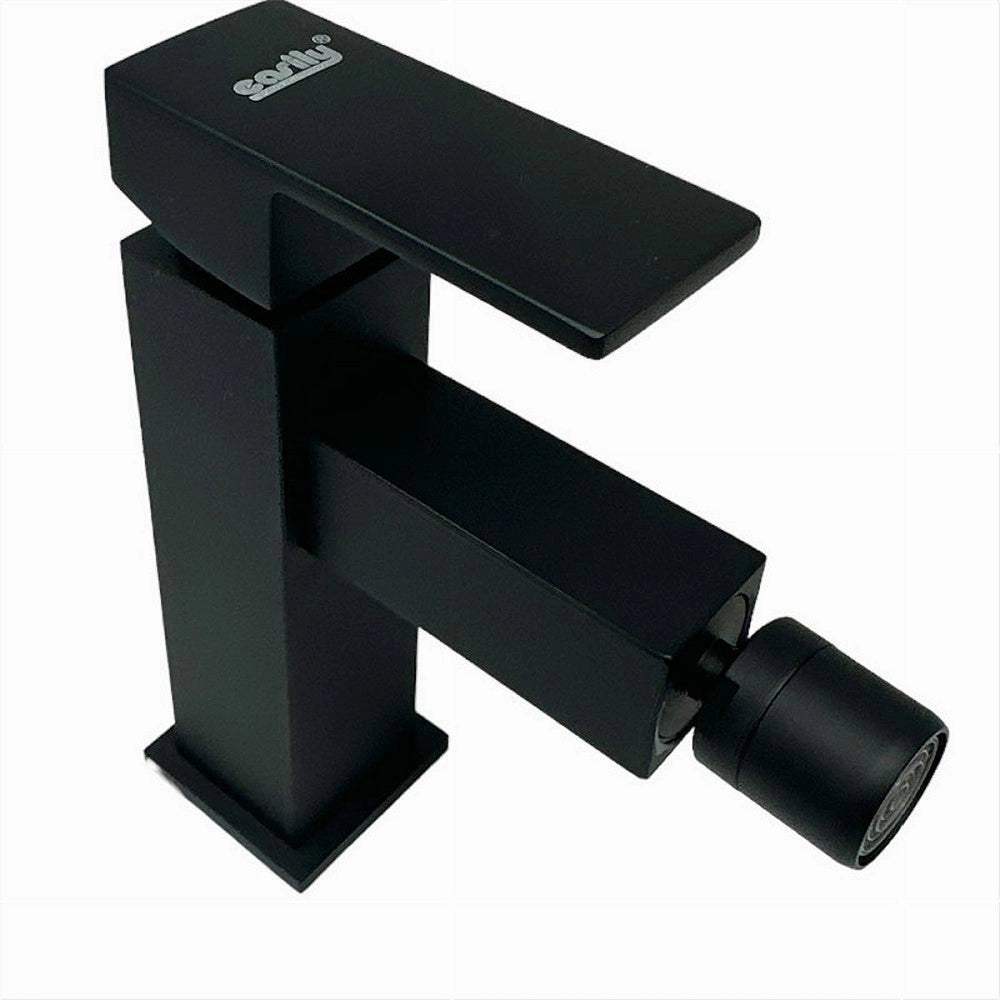 Trade Shop - Rubinetto Per Bagno Ultra Moderno Miscelatore Orientabile Bidet Nero Opaco 87208 -