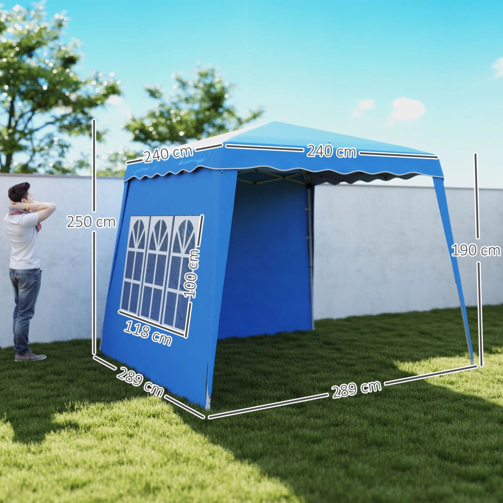 Gazebo da Giardino Pieghevole ¨C zephmum ¨C Blu 289x289x220 cm