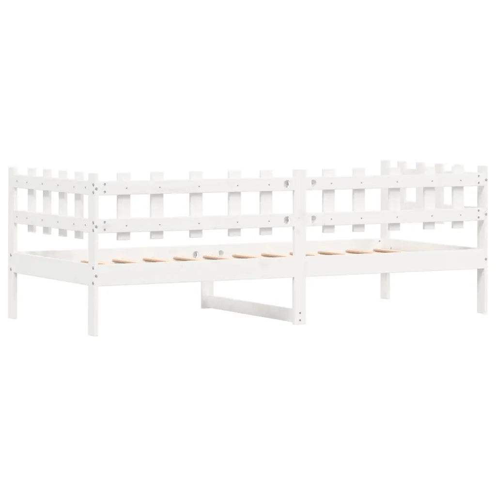 Dormeuse senza Materasso-Divano Letto-Struttura Letto Bianca 80x200 cm Legno Massello Pino 931745