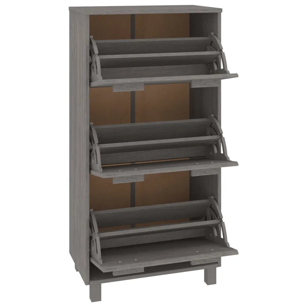 Scarpiera HAMAR Grigio Chiaro 59,5x35x117 cm in Legno di Pino 340515