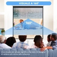 Telo per Proiettore 85" Rapporto 1:1, Fissaggio a Muro e Soffitto per Casa e Ufficio, Bianco
