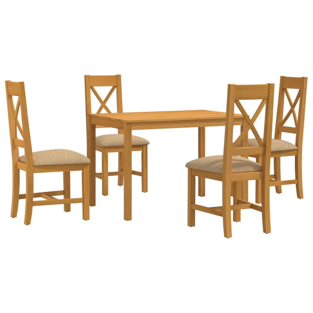 Set da pranzo 5 pz Beige Legno di Quercia Massello 3430251