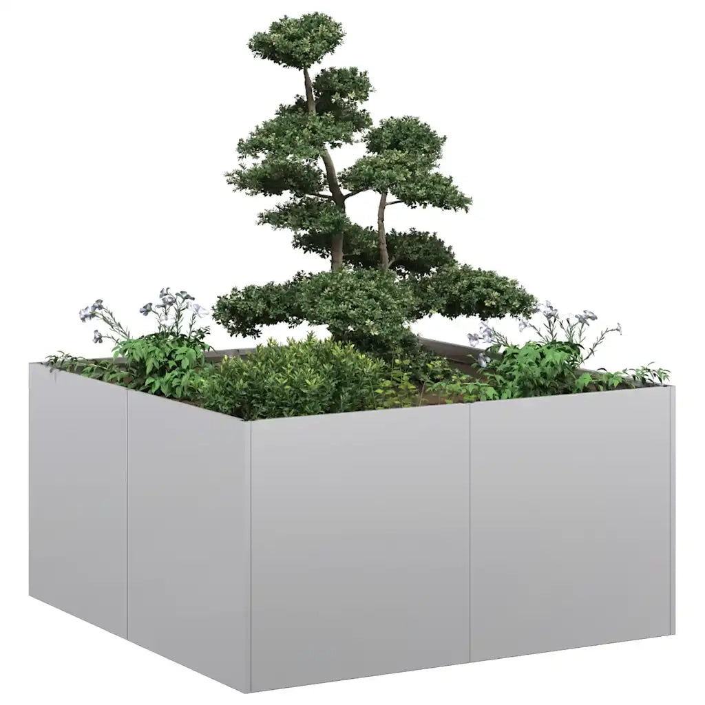 Fioriera | Cassetta per fiori | Vaso 80x80x40 cm in Acciaio Zincato