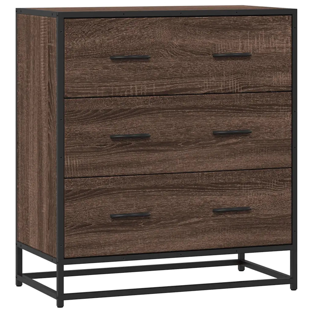 Credenza-Buffet-Armadio da cucina Rovere Marrone 68x35x76 cm in Truciolato e Metallo 173586