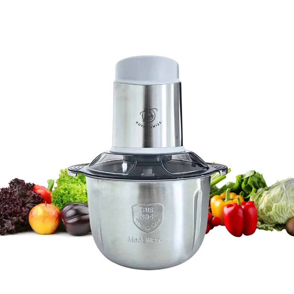 Trade Shop - Tritatutto Elettrico Da 5 Lt Robot Da Cucina Tritacarne A 6 Lame 500w Ciotola In Acciaio -