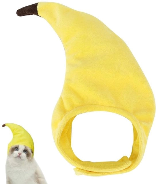 Cappello per animali da costume - Banana divertente - Modellabile - Accessorio per animali - 22 x 15 x 2 cm - Materiale di alta qualità