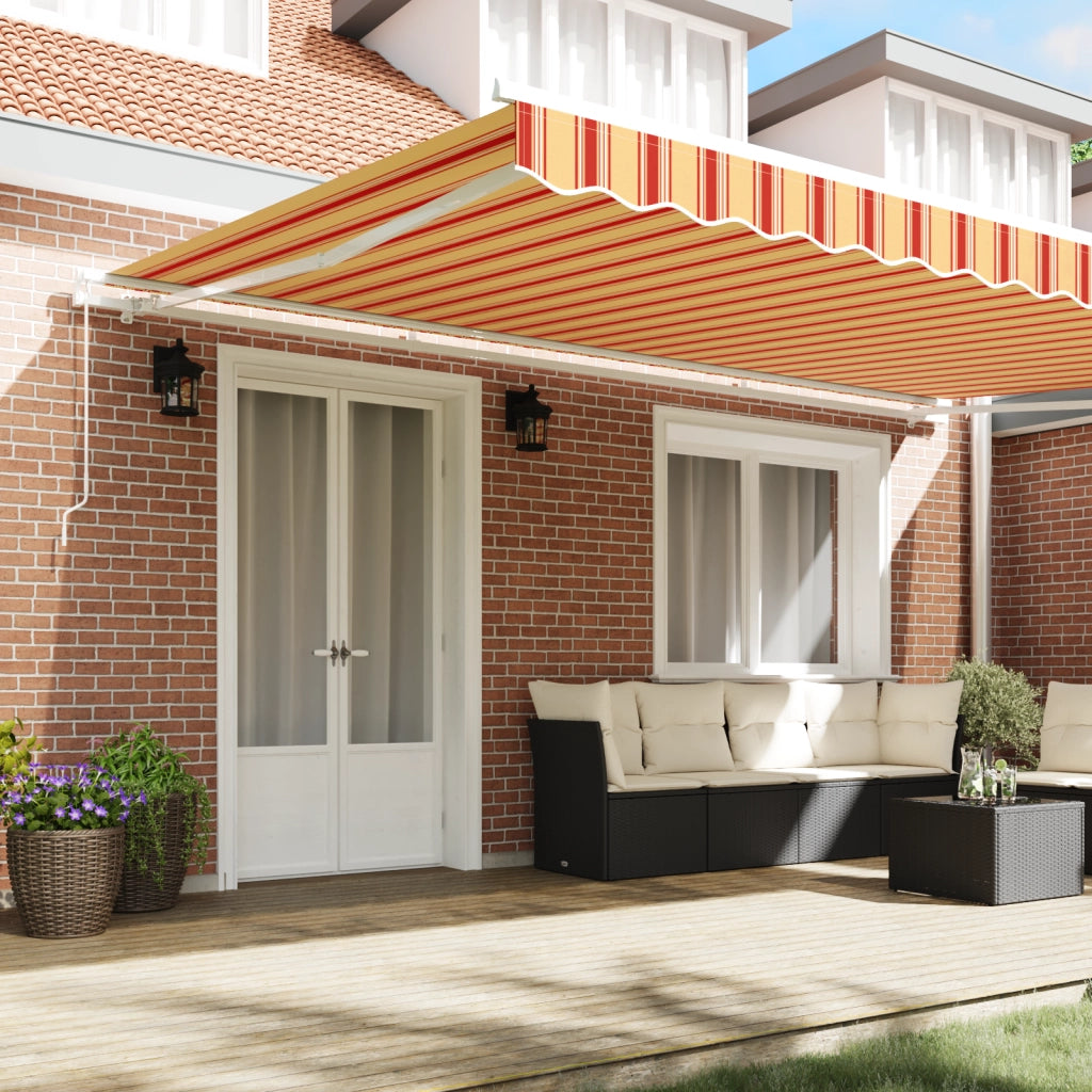 Tenda Retrattile Manuale Gialla e Arancione 500x300 cm