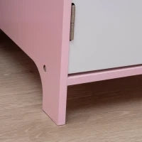 Set Tavolo e Sedie per Bambini 5+ Anni in Legno con Banco Scuola e Sedia Bianco e Rosa