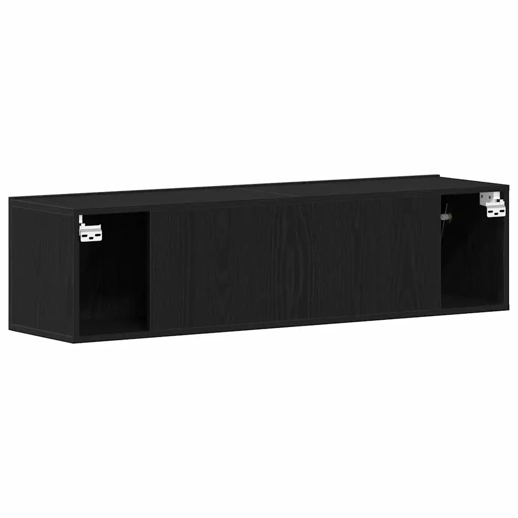 Mobile TV Rovere Nero 120x30x30,5 cm in Legno Multistrato 862011