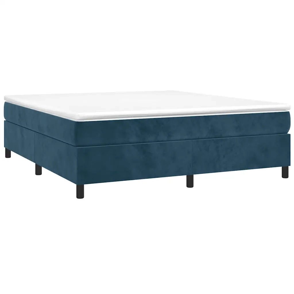 Struttura Letto a Rete a Molle Blu Scuro 200x200 cm in Velluto 3121142