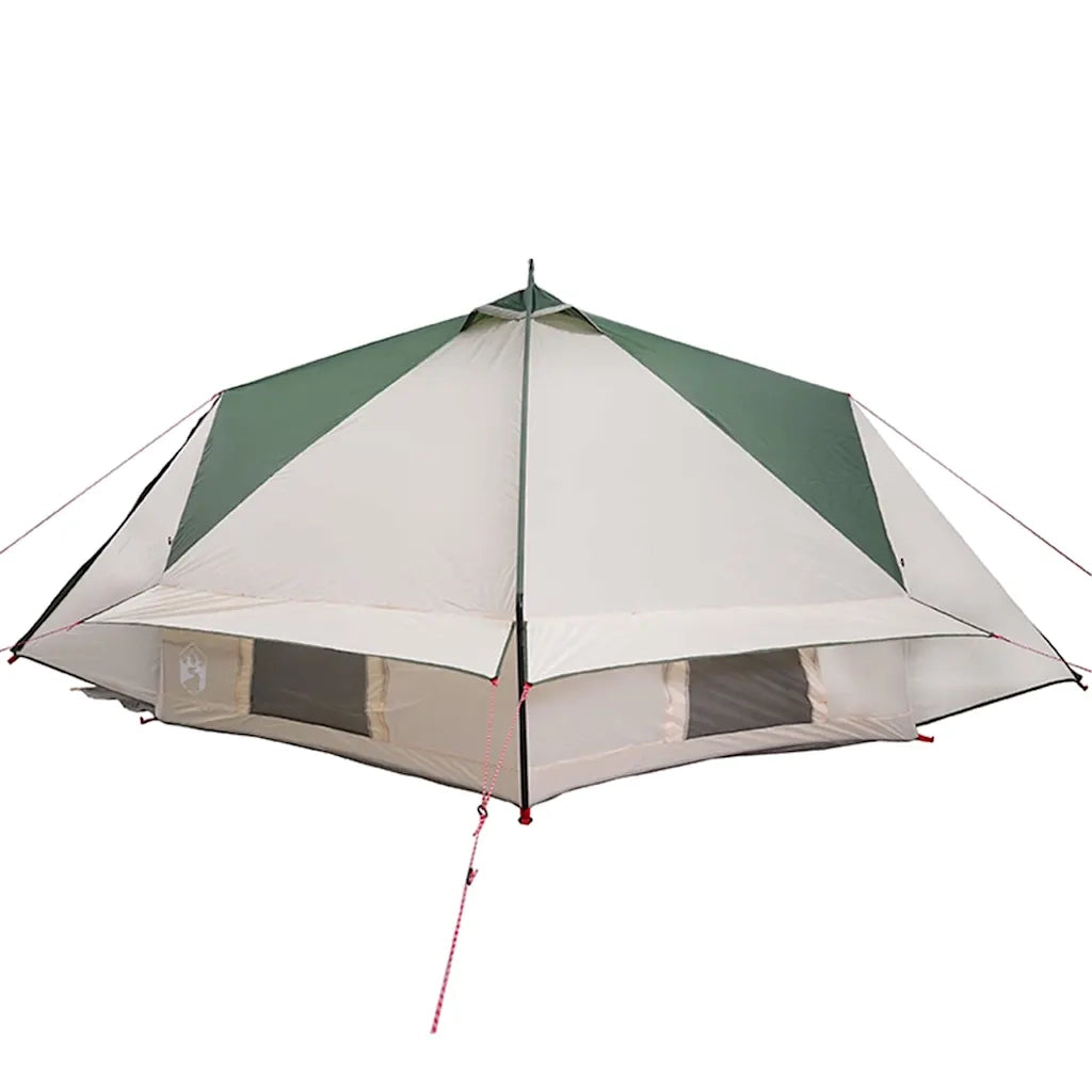 Tenda Teepee per 6 Persone Verde e Bianco 431 x 366 x 185 cm