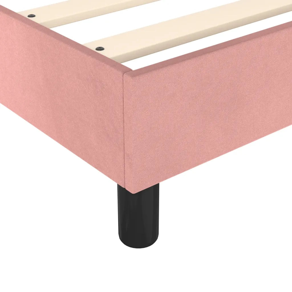 Struttura Letto a Rete a Molle-Giroletto Rosa 140x190 cm in Velluto 863367