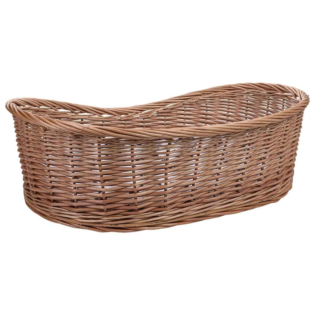 Lettino per animali domestici in vimini marrone 70x50x14/22 cm
