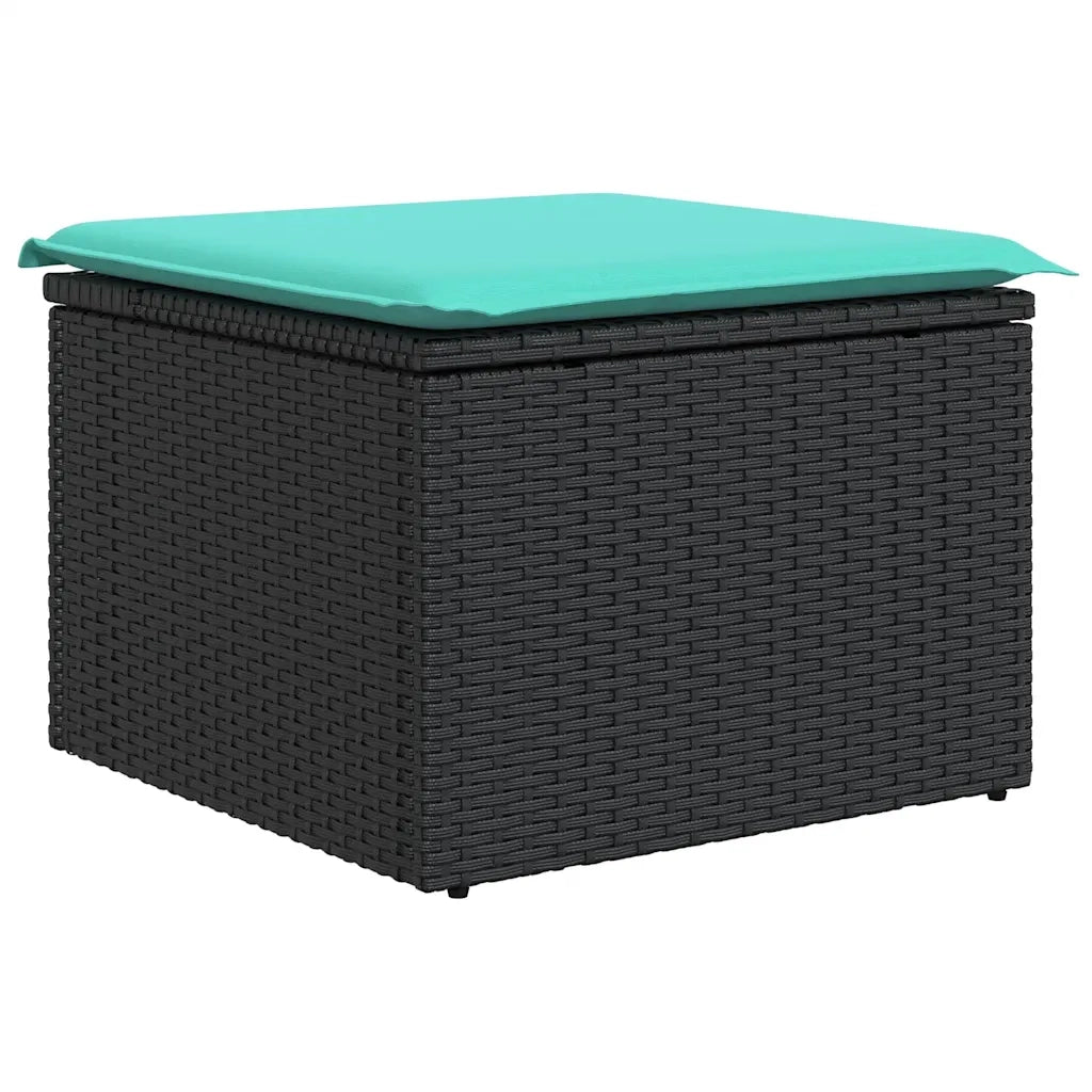Set Divano da Giardino 6 pz con Cuscini Nero in Polyrattan 3326962