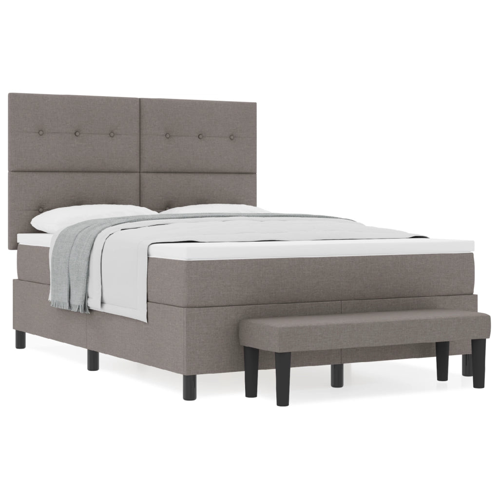 Letto con Box Spring e Materasso Taupe 160x200 cm Tessuto
