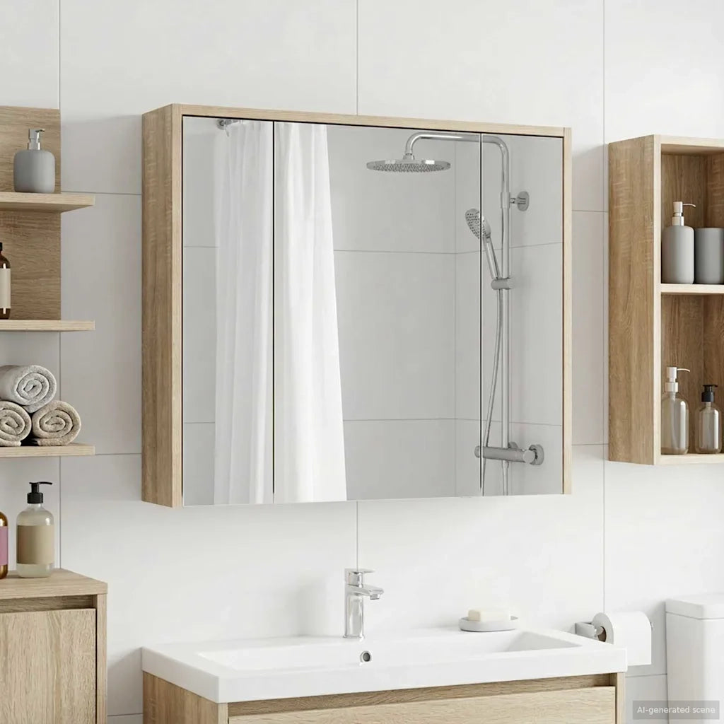 Mobiletto per specchio da bagno Rovere Sonoma