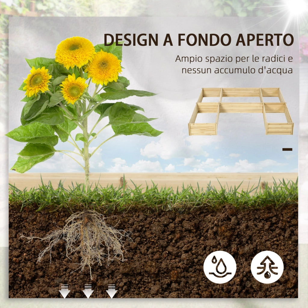 Fioriera da Esterno 5 Pezzi componibili ¨C zephmum ¨C Legno di Abete 230x230x28 cm