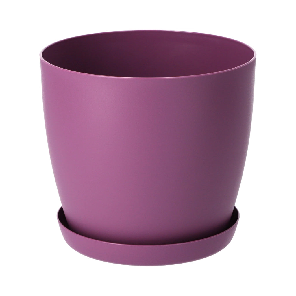 Coprivaso KADAX con sottovaso, colore viola, per soggiorno, 12 cm.