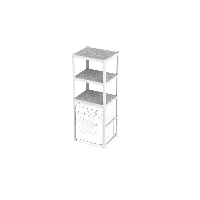 SCAFFALE COPRILAVATRICE BIANCO 3 PIANI CM 60X75X184- 1,0 pz