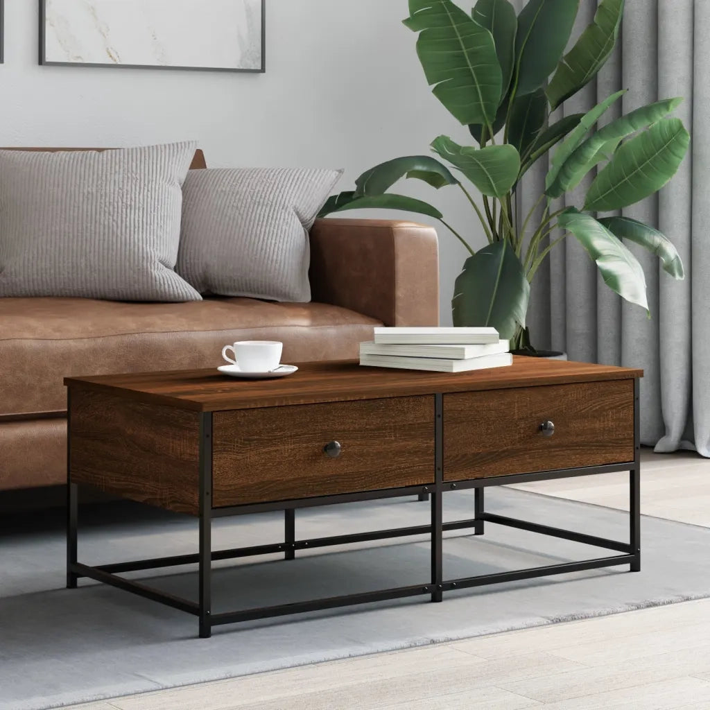Tavolino Salotto-Tavolino da soggiorno-Tavolo Rovere Marrone 100x51x40 cm Legno Multistrato 987525