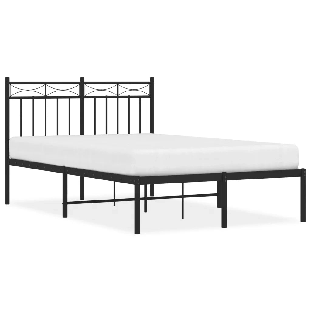 Giroletto con Testiera-Struttura Letto con testiera in Metallo Nero 120x200 cm 464781