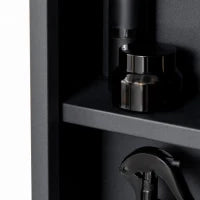 kleankin Specchiera Bagno in Acciaio con Armadietto a 3 Ripiani e Chiusura Ammortizzata, 40x12x60 cm, Nero