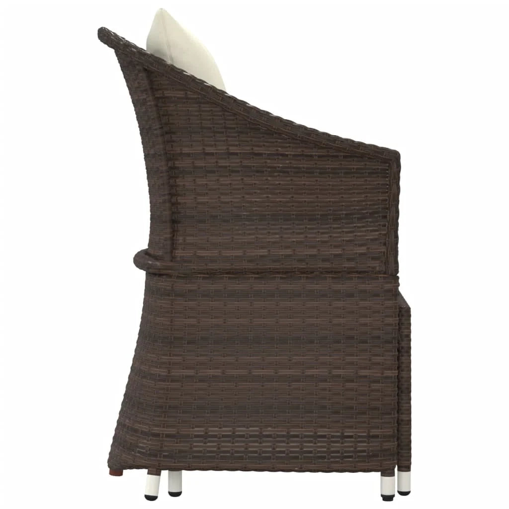 Set di mobili da giardino mobili da esterno set da 2 pezzi con cuscini resina intrecciata marrone 02_0015896