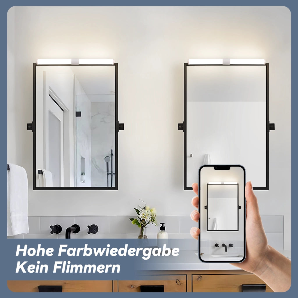 ZMH Lampada da Bagno LED sopra Specchio 40 cm 6 W IP44 4000K Luce Neutra Moderna Bianca per Armadio da Bagno