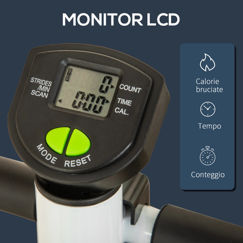 Stepper Fitness con Manubrio ¨C Xylo ¨C Acciaio ABS Pedali Antiscivolo Monitor LCD 55x44x108cm