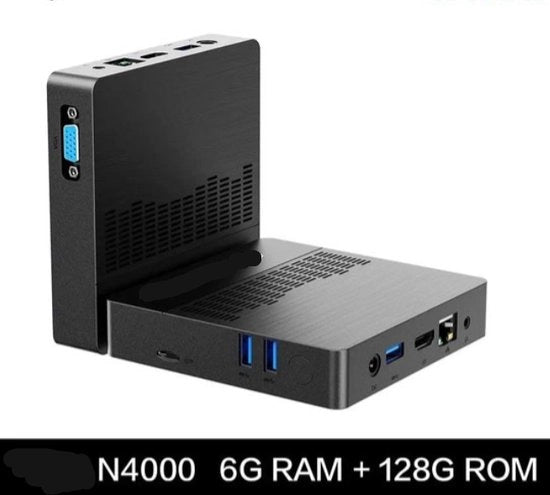 Mini PC con Processore Intel Gemini Lake N4000, Windows 11, 6 GB di RAM, 128 GB di RAM, Wi-Fi Dual-Banda, Bluetooth, USB, Computer Miniaturizzato