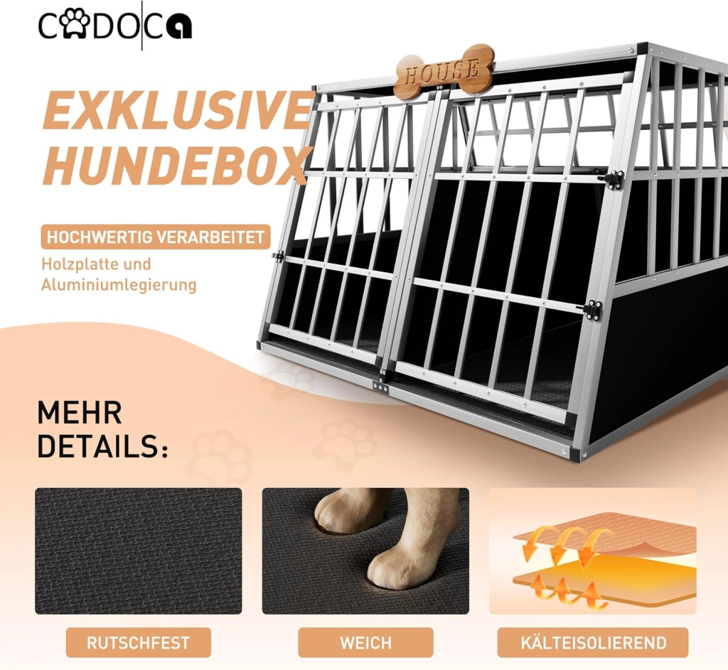 ® Trasportino Cani M 54x70x51cm Richiudibile Alluminio Impermeabile Box Auto Cagnolini