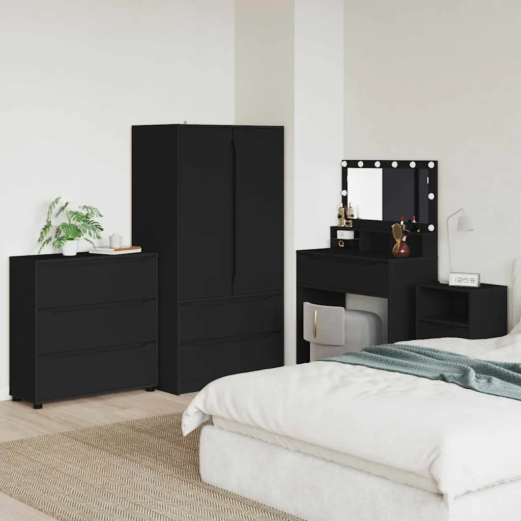 Armadio Nero 80 x 31 x 81 cm Legno multistrato