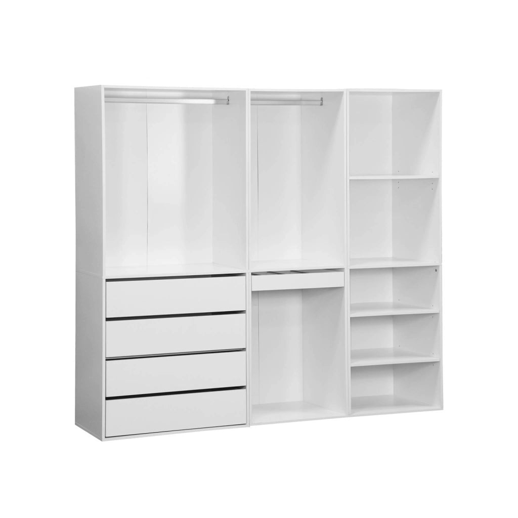 Armadio guardaroba modulare con 3 elementi, bianco