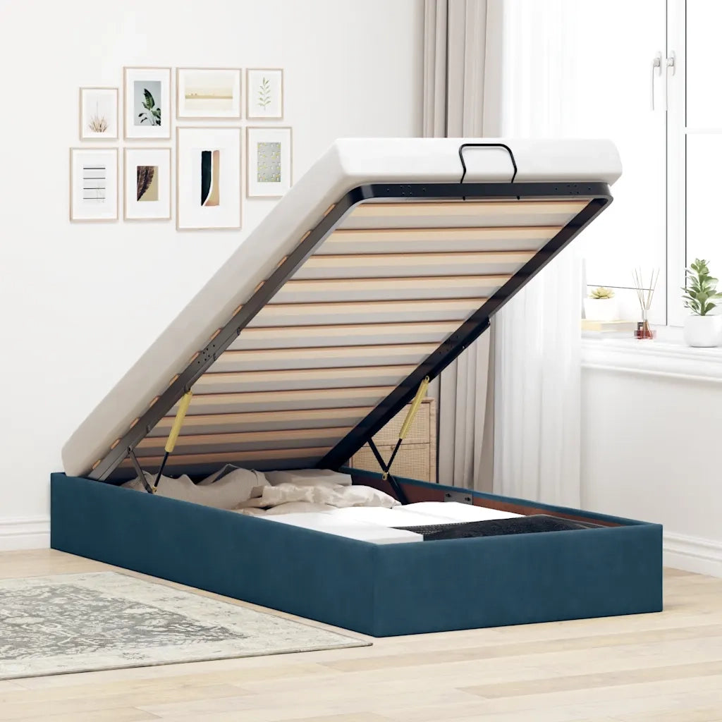 vidaXL Struttura Letto Pouf Senza Materasso 90x200 cm Velluto