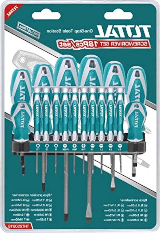 Set di chiavi a cricchetto a 18 pezzi - Vanadio cromo - Punta magnetica - Inclusi 4 chiavi a cricchetto a testa a sega - 4 chiavi a cricchetto a testa a croce - 10 chiavi a cricchetto precise
