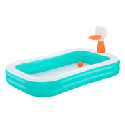 Trade Shop - Piscina Gonfiabile Familiare Con Canestro Da Basket Pallone 251x168x102 Cm Giardino 54445 -