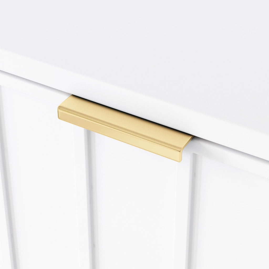 Scarpiera con 4 ante e vani regolabili, design moderno con frontali ondulati, per ingresso, bianco, 100 × 24 × 91.5 cm