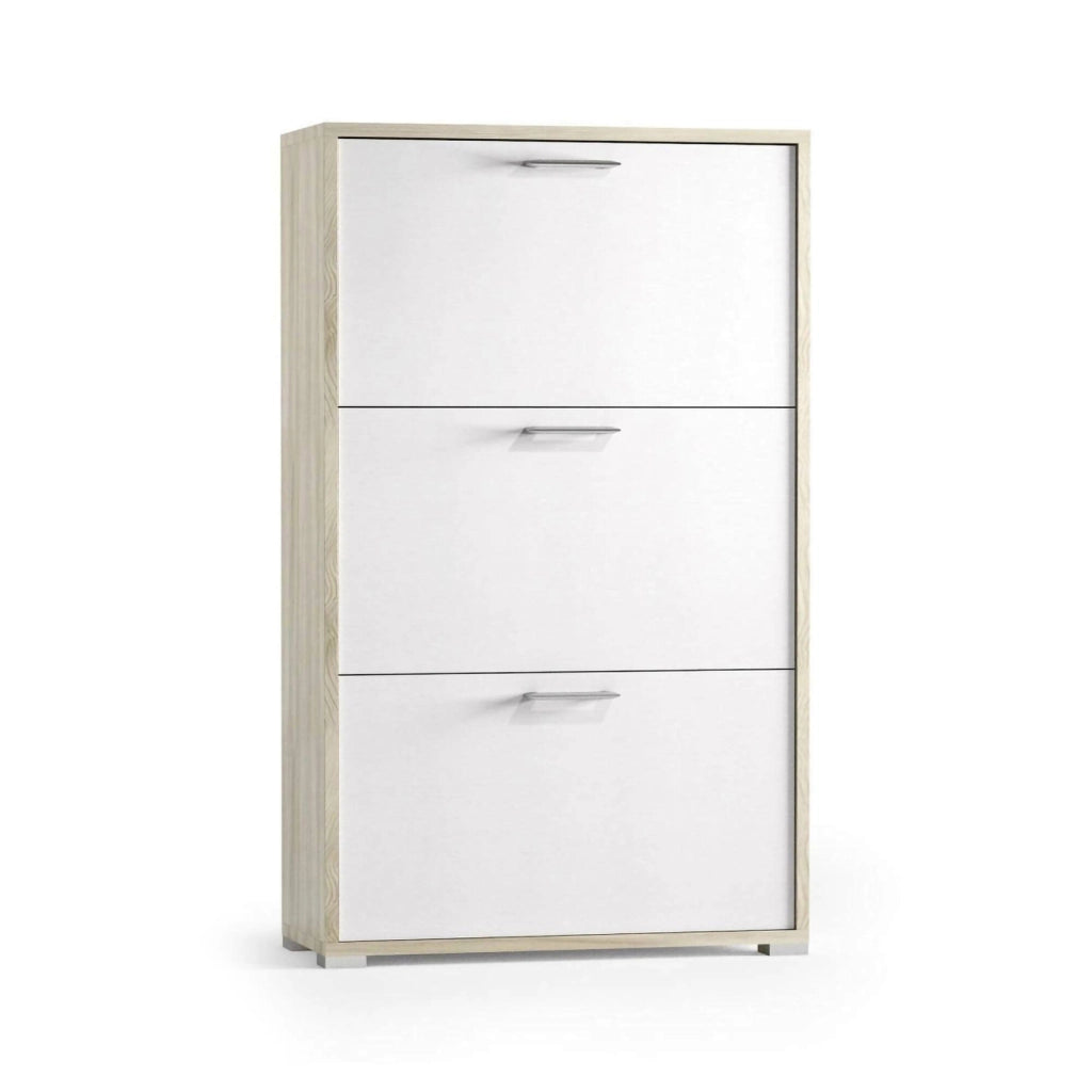Mobile Portascarpe Axinite, Scarpiera 18 Paia Made in Italy, 67x28x112h cm Bianco