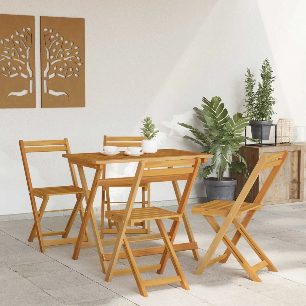 Sedie da giardino pieghevoli 4 pcs Naturale 40 x 53 x 80 cm