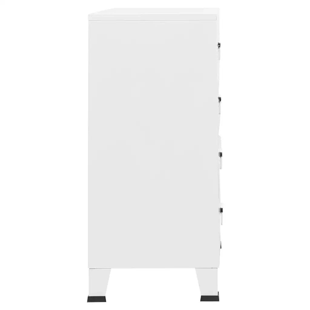 Armoire à tiroirs industrielle Blanc 78x40x93 cm Métal