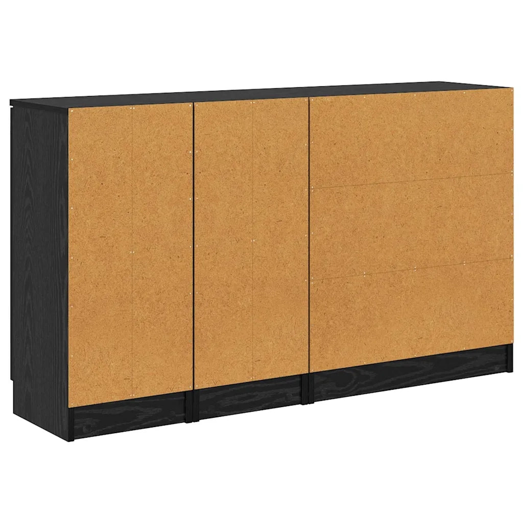 Credenza con cassetto 3 pcs Rovere nero Legno multistrato 3416163