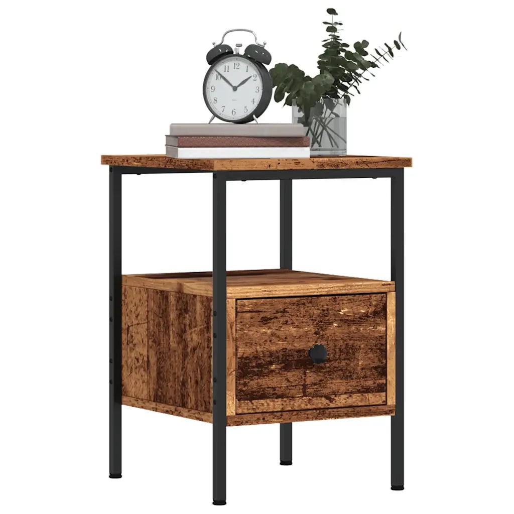 Comodini Legno Antico 2 pz 34x36x50 cm in Legno Multistrato