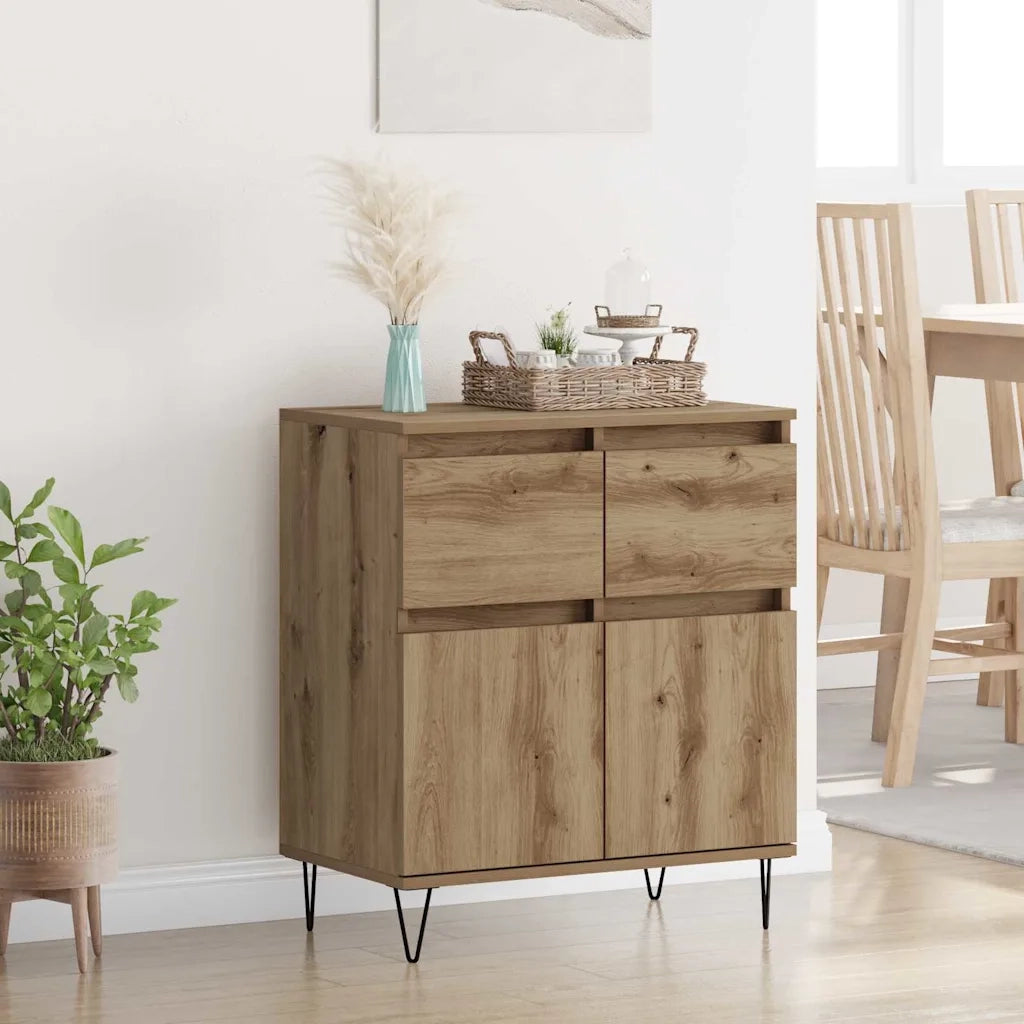 Credenza con Cassetto-Buffet-Armadio da cucina Rovere artigianale 60 x 35 x 70 cm 423085