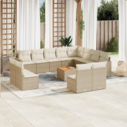 Set Divano da Giardino 13 pz con Cuscini Beige in Polyrattan cod mxl 88025